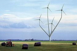 Den såkaldte 12-vingede vindmølle er meget udbredt i Holland.